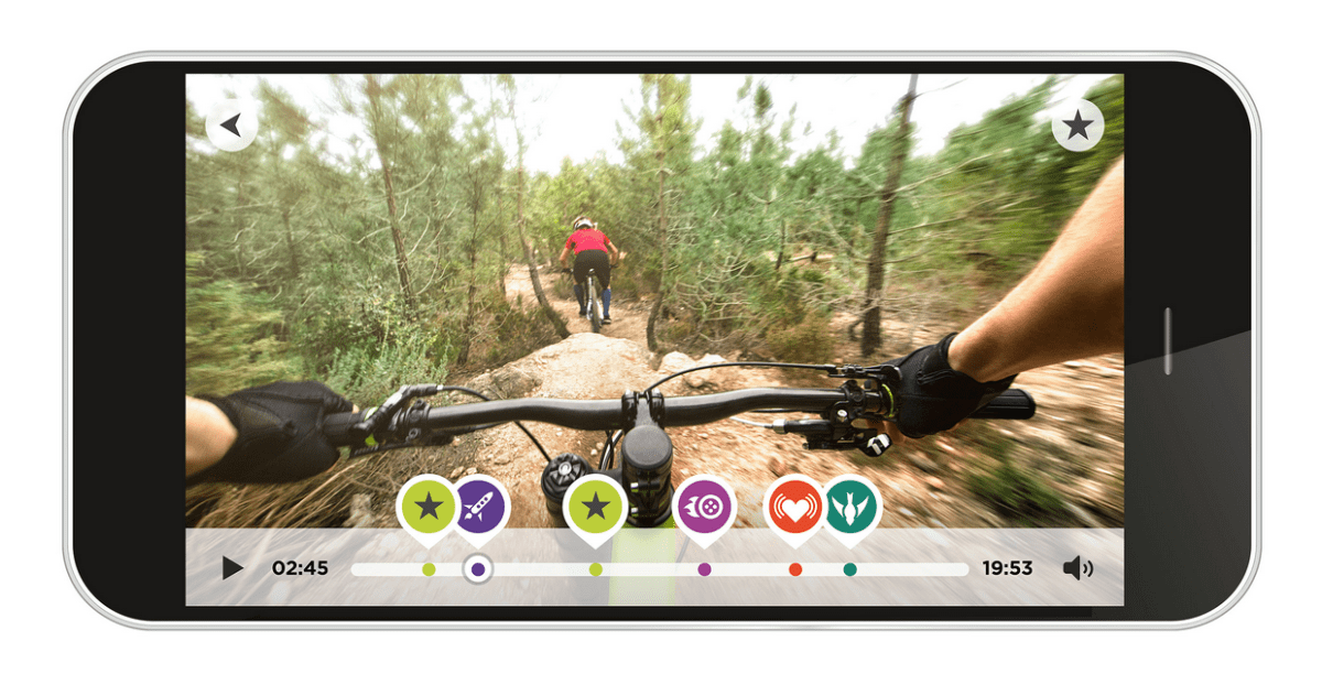 The Bandid app for Android or iPhone captures highlights during a video shoot indicating actions like speed