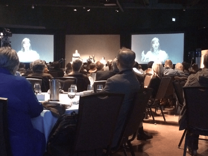 In front of a packed banquet hall at the Canadian Museum for Human Rights guest speakers opened up about their experiences with racism, sharing stories of how they've witnessed acceptance and change Friday.