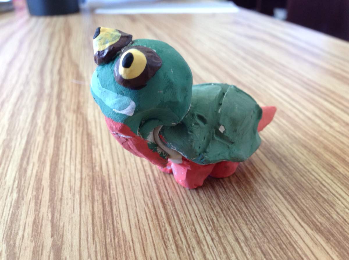 Clay turtles are hidden around the city with information about wood turtles.