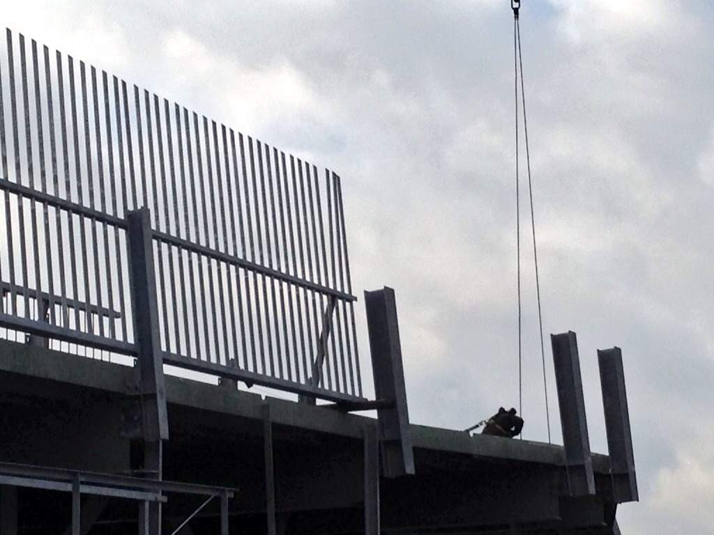Each piece of the deck is about 65 feet in length and weighs 130 tons.