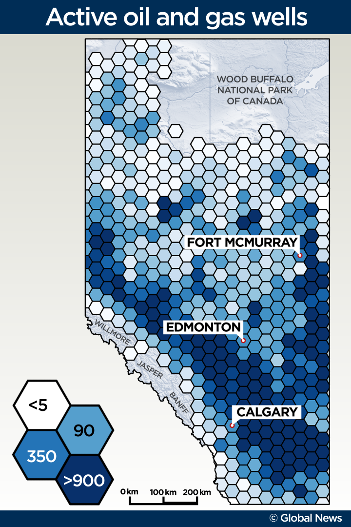 Map: Alberta littered with inactive oil and gas wells - image