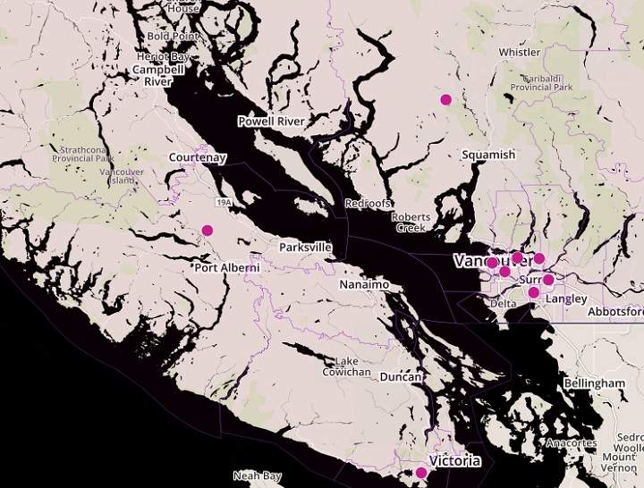 A map created by CPAC offers a glimpse into the ridings targeted by federal leaders.