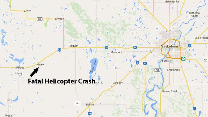 Calgary man killed after a helicopter crash near Kinley, Sask. Tuesday evening.