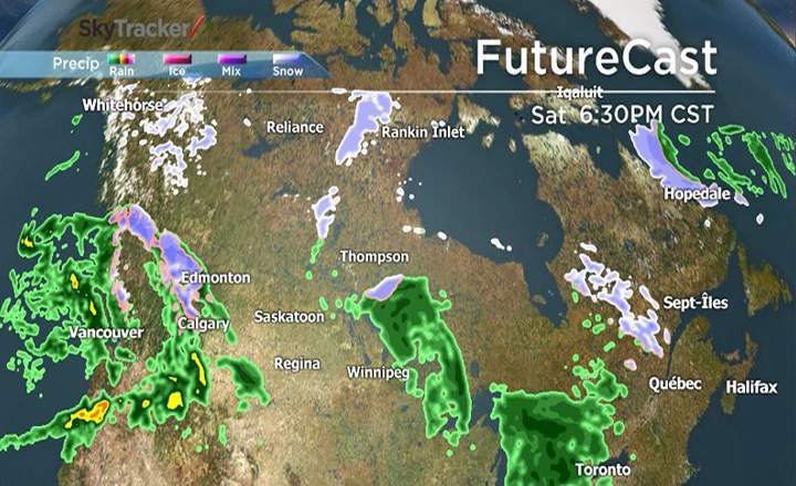 Some areas of Canada will have a bit of a wet Halloween.