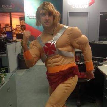 Calgary meteorologist Jordan Witzel dresses as Glamorgan cheese bun for Halloween 2020 - image