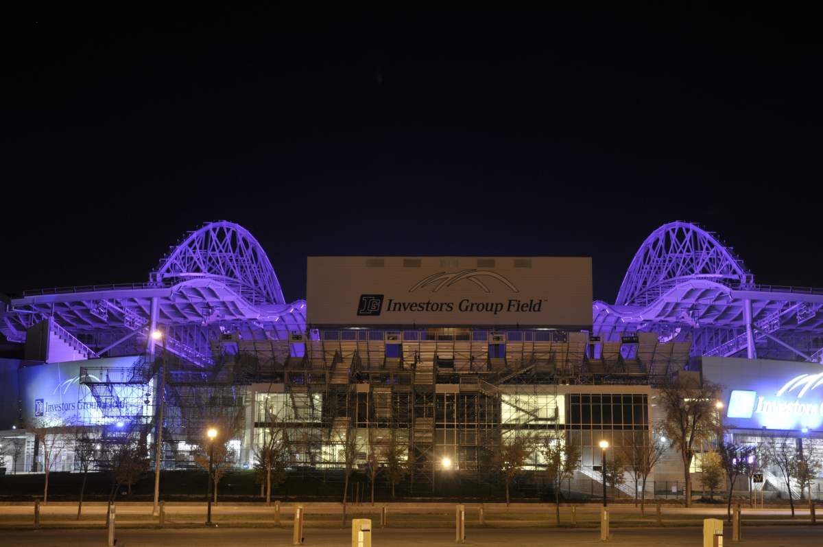IGF lit purple in honour of World Mental Health Day. 