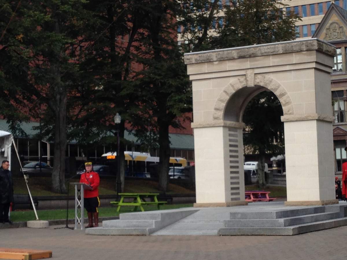 The names of the officers who are engraved on the police memorial were read as part of the ceremony.