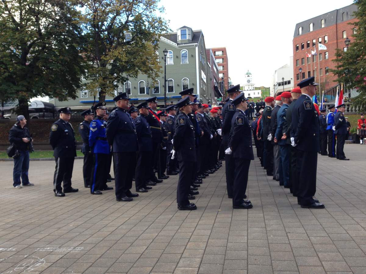 Police officers from across Nova Scotia took part in the ceremony.
