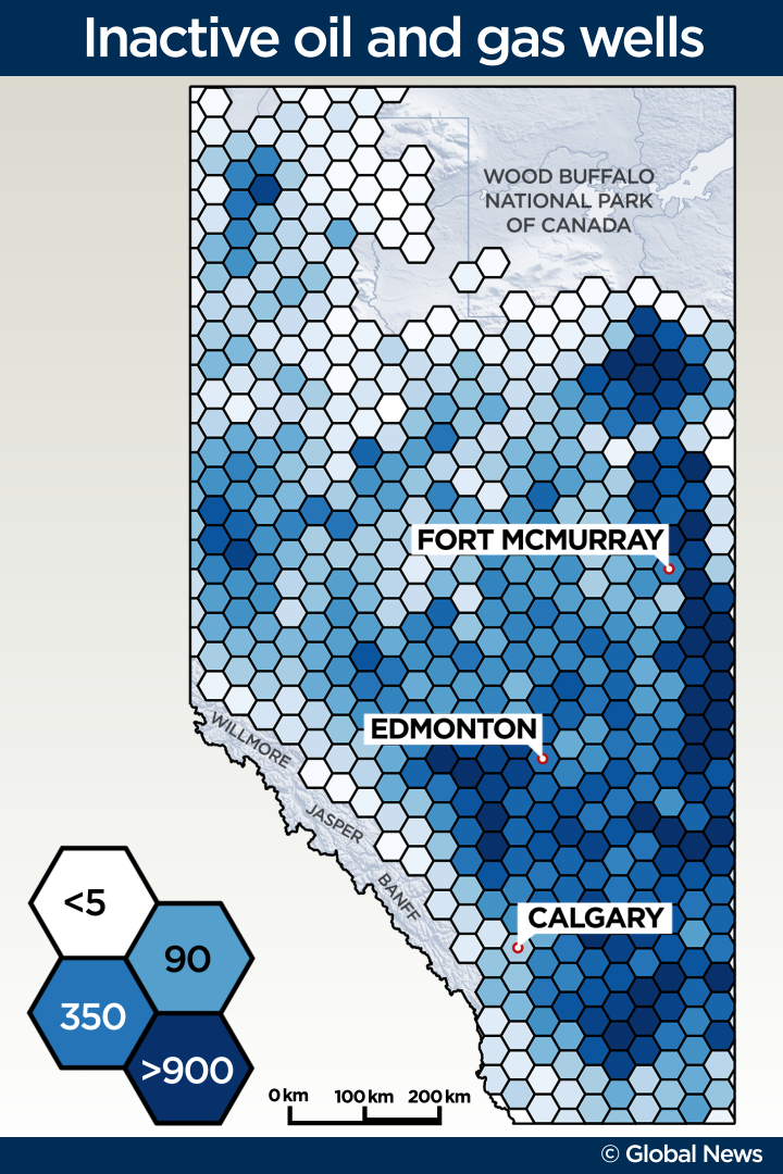 Map: Alberta littered with inactive oil and gas wells - image