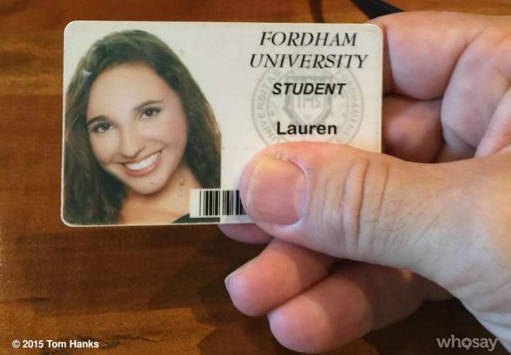 Tom Hanks found a card Tuesday belonging to a Fordham University student and tweeted a photo of it to find its owner.