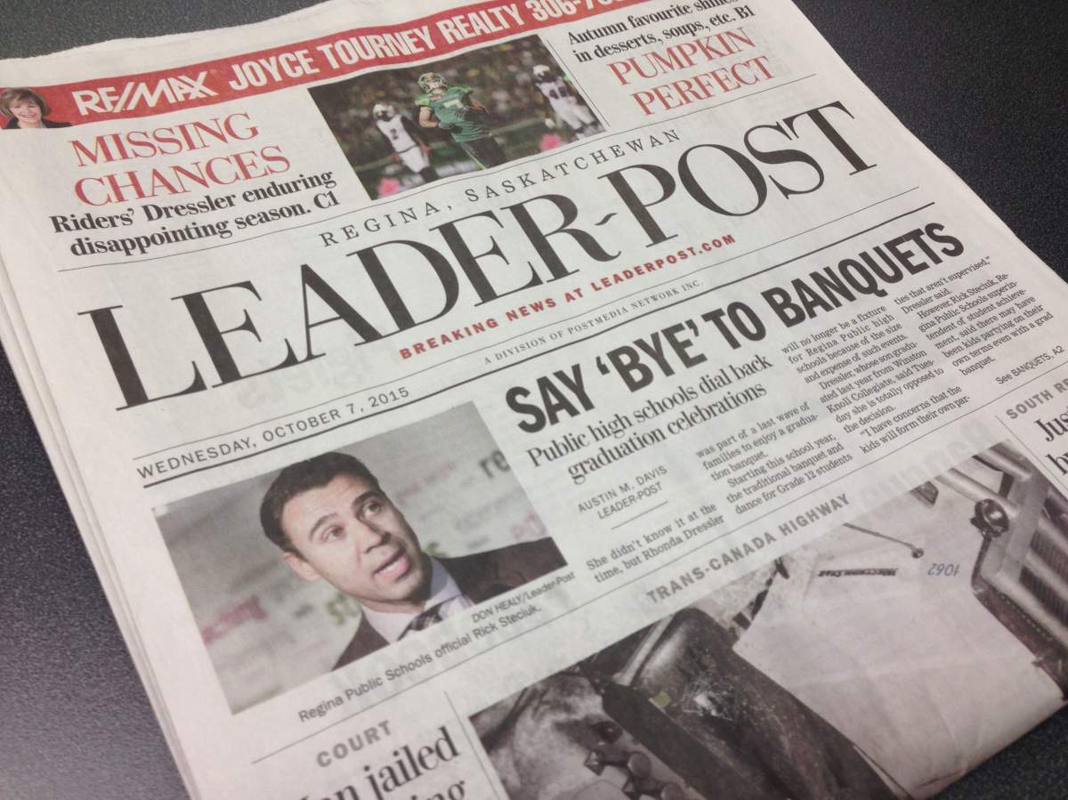 Regina Leader-Post printing services being moved to Saskatoon - image