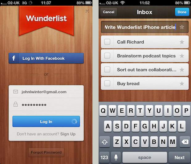 Microsoft Wunderlist keeps track and reminds you of things to do and places to go