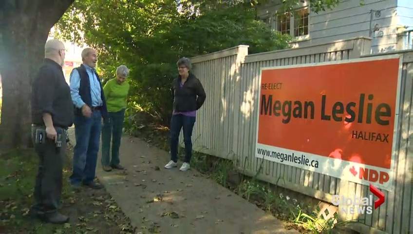 WATCH: Halifax neighbours use lights, flags in election sign one-upmanship - image