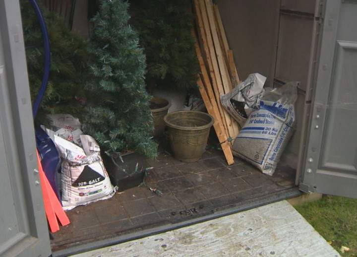 A look inside the shed that was broken into at the West Island Palliative Care Residence, Tuesday, October 13, 2015.