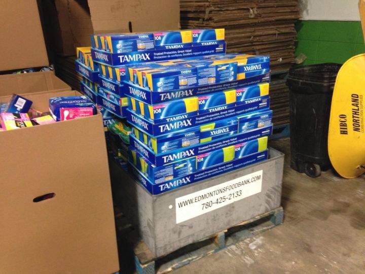 A silent auction and fundraiser called the Period Party was recently held to collect feminine products for Edmonton's Food Bank.