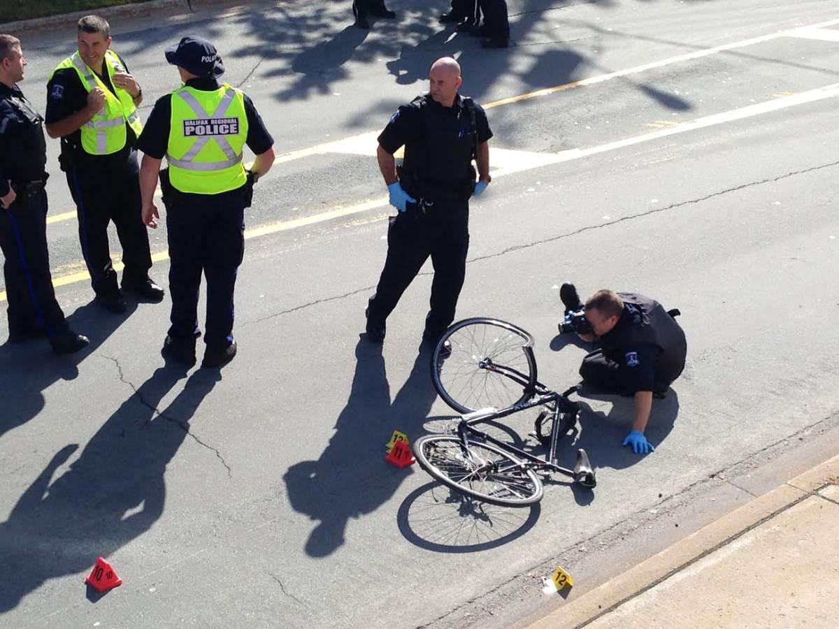 A cyclist was killed after colliding with a propane truck on Purcell's Cove Road on Wednesday.