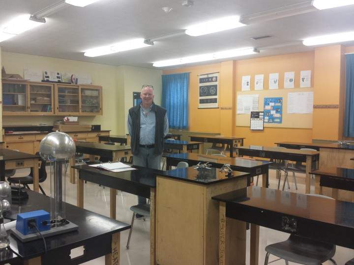 Empty classrooms at Riverdale High School after students walked out on classes to support teacher protests, Wednesday, October 7, 2015.