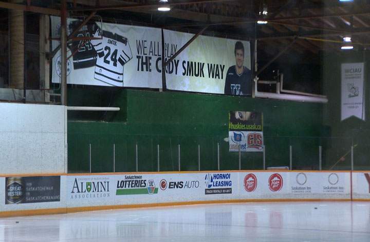 A 10’ x 48’ banner in Smuk’s honour will go up in the upper corner of the rink.