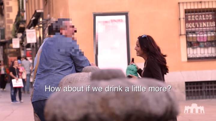 A social experiment in Spain tested how men would react to an intoxicated woman alone on the street.