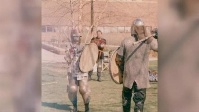 Dolley, pictured above, says she learned to fight in the Society for Creative Anachronism, a group that recreates skills of the Middle Ages.