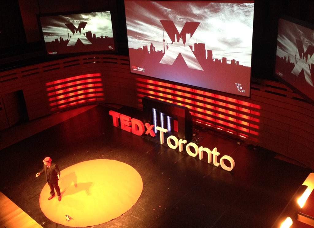 Host Drew Dudley had plenty of motivational words-of-wisdom to share with the TEDxToronto audience; Oct. 22, 2015.