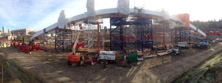 Construction at the Walterdale Bridge site Thursday, Oct. 22, 2015.