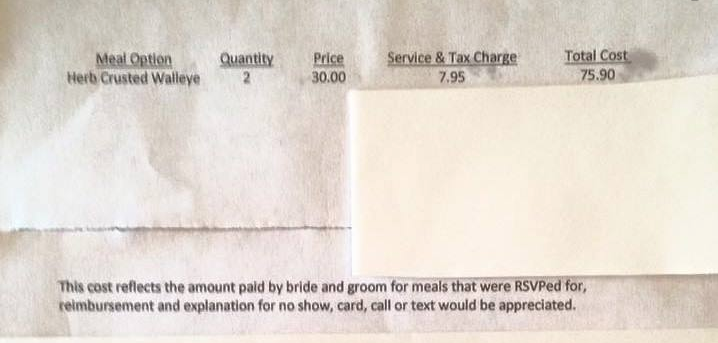 Couple gets invoice in the mail after being a wedding ‘no show’ - image