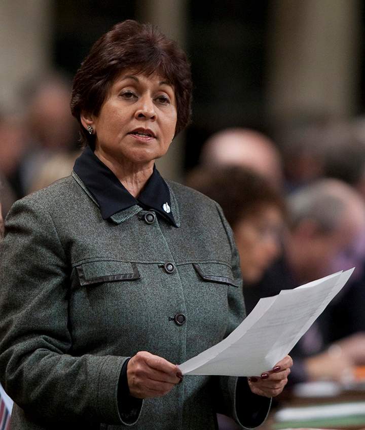Liberal MP Yasmin Ratansi rises during Question Period in the House of Commons on Parliament Hill in Ottawa, Monday March 7, 2011. 