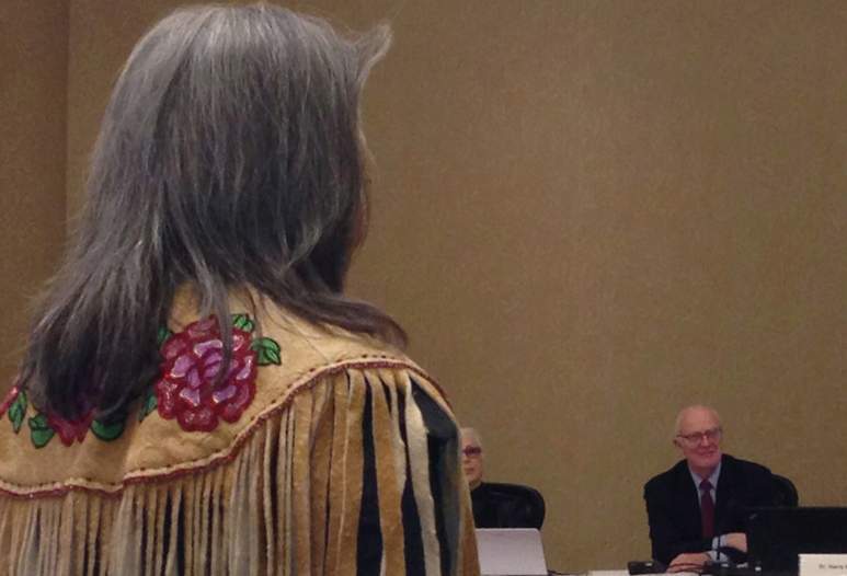Liz Logan, former chief of the Treaty 8 Nations, which includes Doig River First Nations in Fort St. John, B.C., Monday, Dec.9, 2013.