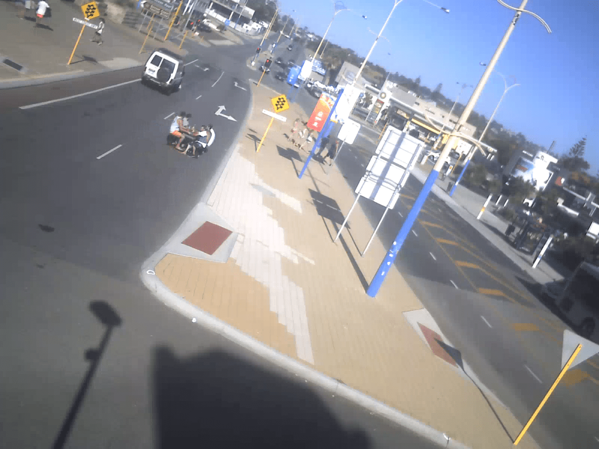 Police in Perth, Australia are warning the public after cameras captured what appears to be two motorized picnic tables driving down a busy road this past Sunday.