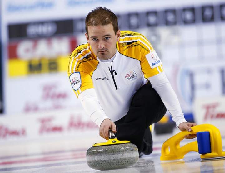 Manitoba's Reid Carruthers lost 7-2 to Brad Gushue in the championship final of the Grand Slam of Curling's The National.