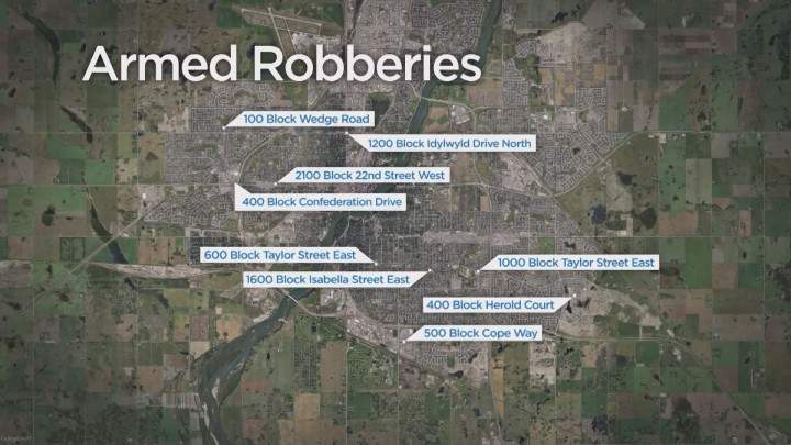 Charges laid against pair in connection to recent Saskatoon robberies - image