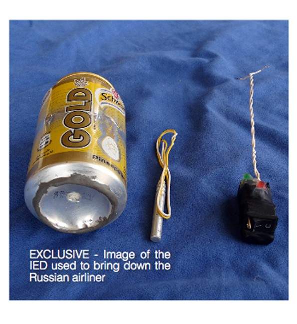 This undated image made available in the Islamic State's English-language magazine Dabiq, Wednesday, Nov. 18, 2015, claims to show the bomb that was used to blow up a Metrojet passenger plane.