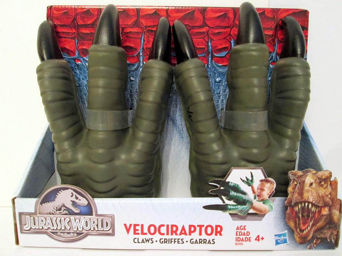 This undated photo provided by the consumer watchdog group World Against Toys Causing Harm (WATCH) shows toy dinosaur claws, which made the group's annual list of hazardous toys.