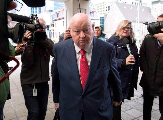 Sen. Mike Duffy, a former member of the Conservative caucus, arrives at the courthouse in Ottawa on Nov. 19, 2015.