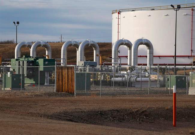 TransCanada's Keystone pipeline facility is seen in Hardisty, Alta. in this file photo from November 2015.