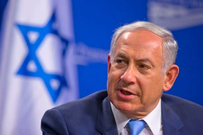 Israeli Prime Minister Benjamin Netanyahu speaks at the Center for American Progress in Washington, Tuesday, Nov. 10, 2015.