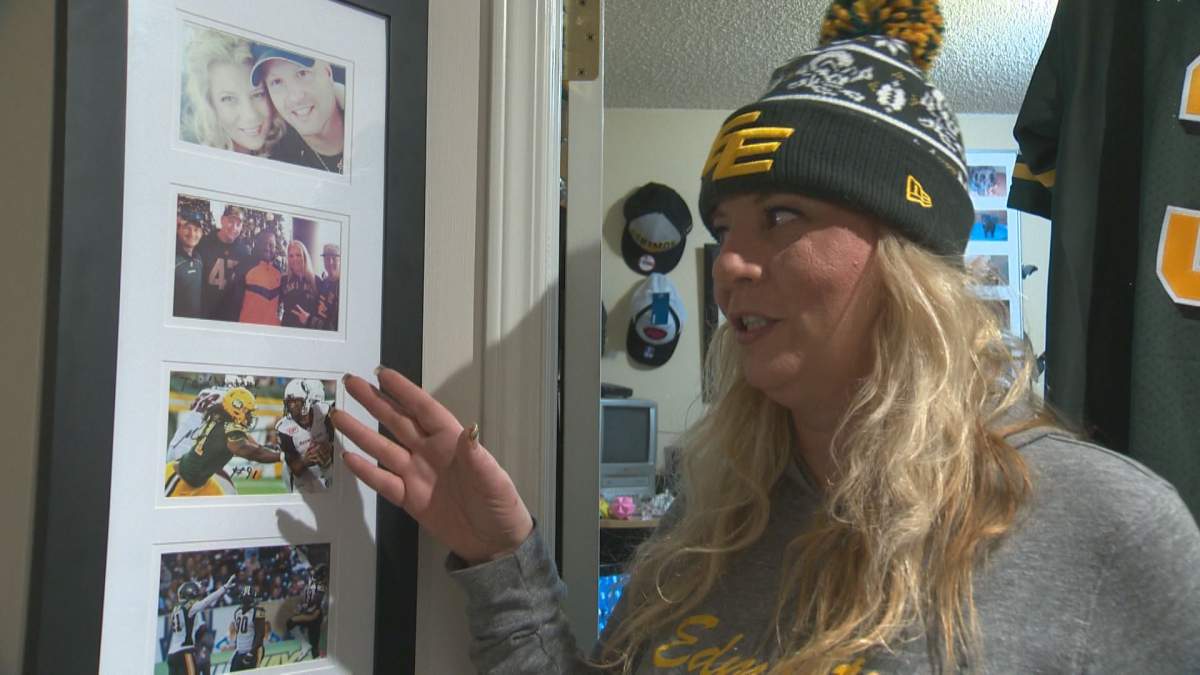 Chantelle Miller shows off some of her favourite Grey Cup memories.