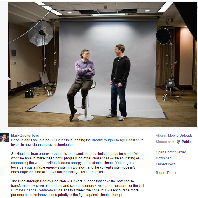 Bill Gates, Mark Zuckerberg and 27 other billionaires launch clean energy research fund - image