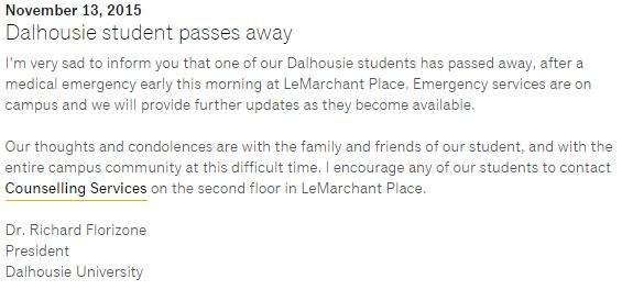UPDATED: Dalhousie student dies of medical emergency in residence building - image