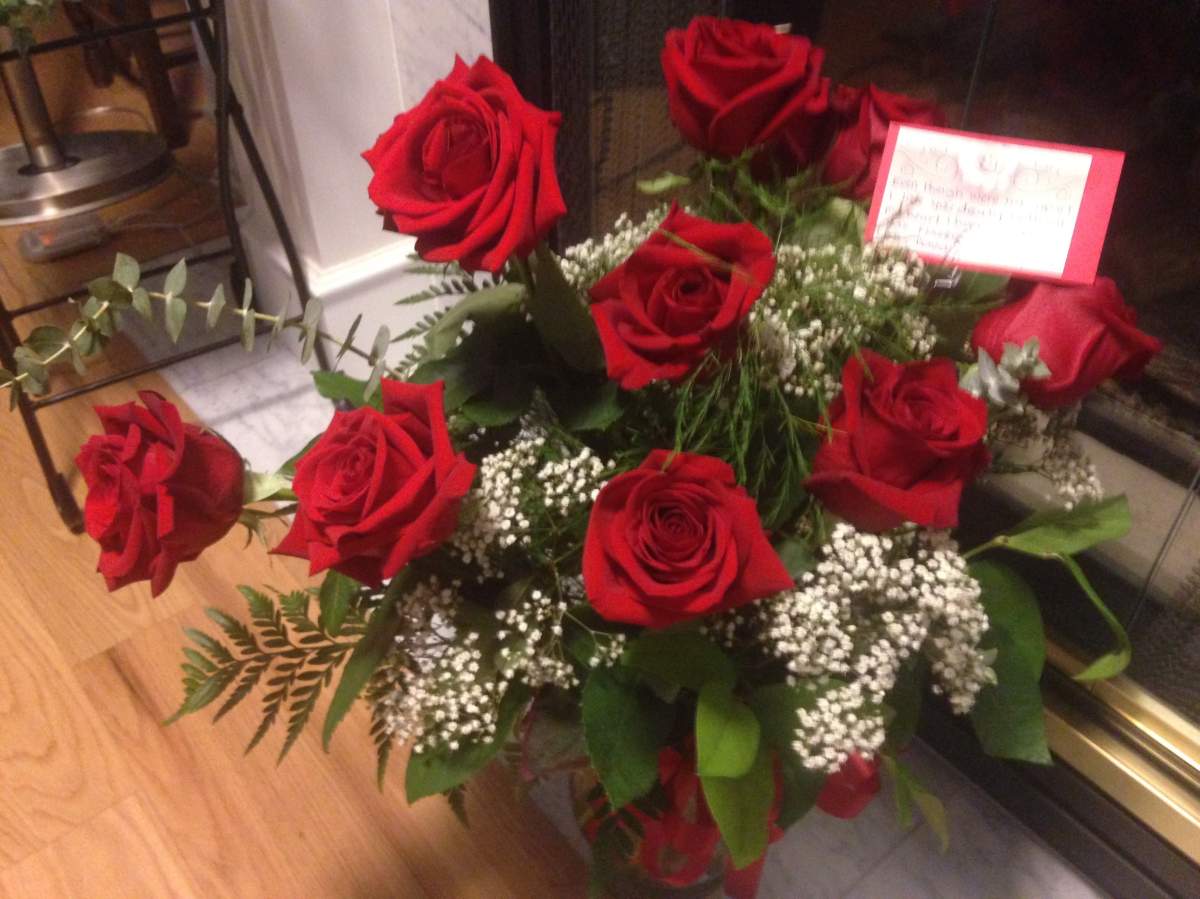 Flowers sent by ‘David’ to Barbara.