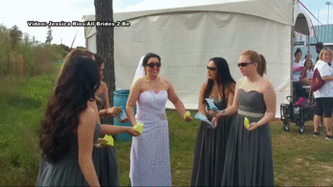 Kilee Manulak and her bridal party trashed their gowns in spectacular fashion.