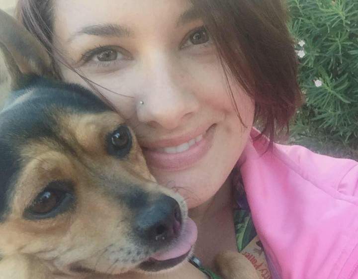Julie Levanhagen with her dog, Penny Lane.