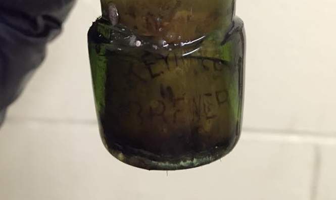 Close up of the cork in the old Alexander Keith’s beer bottle.