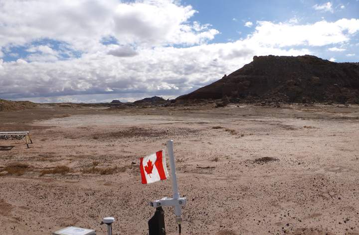 Mars? Nope. This is Utah, the site where Canadian university students are conducting a Mars-like retrieval mission.