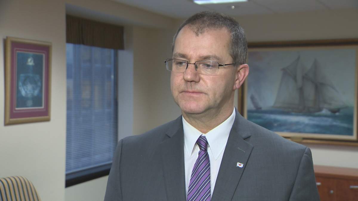 Former chief of staff to Premier Stephen McNeil, Kirby McVicar is pictured here during an interview with reporters. 