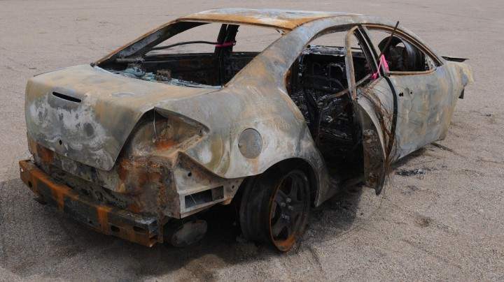 Troy Napope’s burnt 2004 Pontiac Grand Prix