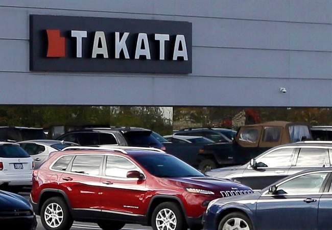 This Oct. 22, 2014, file photo, shows the North American headquarters of automotive parts supplier Takata in Auburn Hills, Mich. 