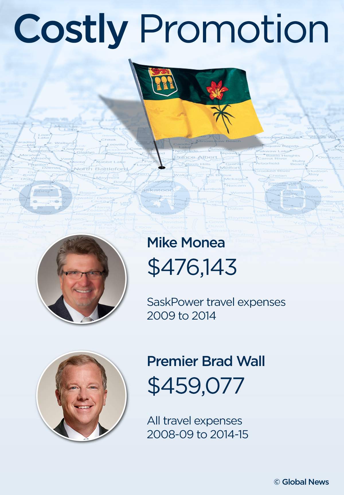 According to expense reports obtained by the NDP through freedom-of-information requests, Monea’s trips in 2014 included eight days in Beijing at a cost of $9,706 to 13 days in Norway, England and France, totaling $13,862.