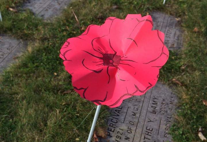 Hundreds gather to pay their respects to Canada's soldiers at the Pointe-Claire National Field of Honour, Tuesday, November 11, 2015.